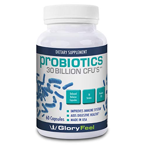 Probiotic Supplement for Men & Women 30 Billion CFU 15 Strains - Probiotics with Prebiotics - lactobacillus acidophilus - Delayed Release Capsules