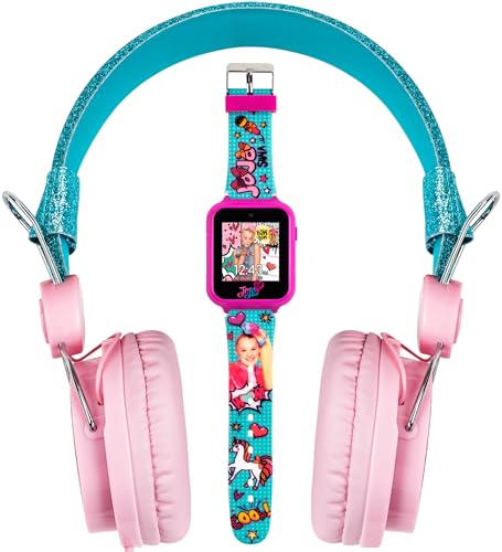 Accutime JoJo Siwa Headphone and Smart Watch Combo - Interactive Learning Watch with Games, Pink & Blue Adjustable Headphones, 10 Custom Faces, Gift Set for Girls by Accutime - Used condition - US$20.60
