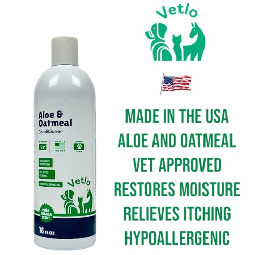 Dog Conditioner for Allergies and Itching & Daily Use - Detangling, Deshedding & Moisturizing Formula | Dog Coat Conditioner for Sensitive Skin | Grooming | Hypoallergenic | Itch Relief with Aloe