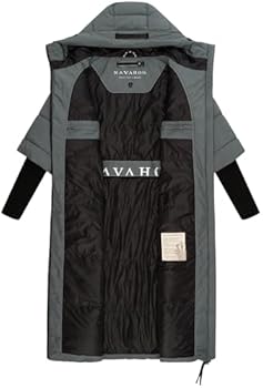 Navahoo Lange winterjas voor dames, warme gewatteerde jas met capuchon en geribde mouwen, Ciao Miau XIV, XS-3XL, dark red, XL Navahoo Lange winterjas voor dames, warme gewatteerde jas met capuchon en geribde mouwen, Ciao Miau XIV, XS-3XL, dark red, XL