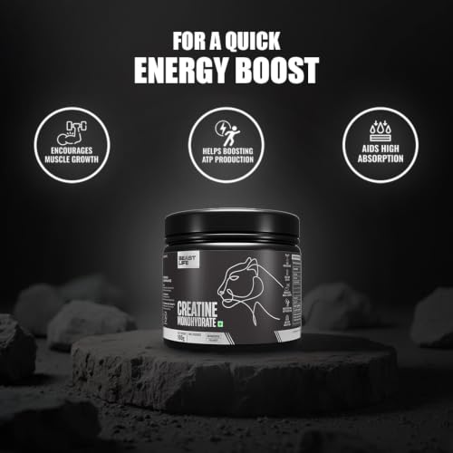 Image of BeastLife High Protein Mass /Weight Gainer with Creatine Monohydrate 100g | 1 KG | Belgian Chocolate | NABL LAB Tested | For Muscle Gain & Fast Growth