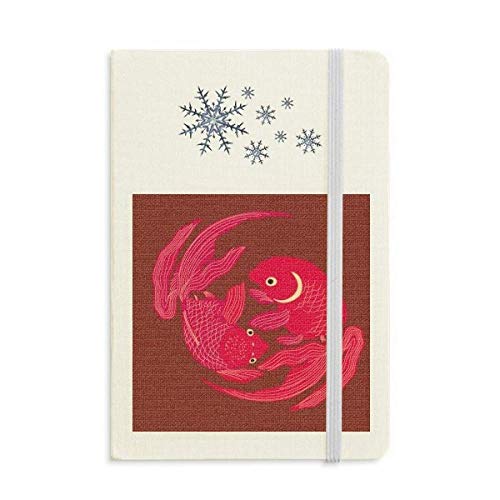 Carnet épais à motif japonais de poisson rouge une idée cadeau originale et poétique