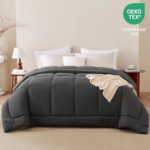 CozyLux Queen Duvet Insert, 300GSM Down Alternative Comforter, Dark Grey by CozyLux - Used condition - Image 3