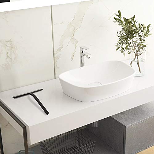 Anlynwooh Squeegee, Matte Black 9 Inch, Streak Free Cleaning, Shower Squeegee For Glass Doors, Bathroom, Shower Doors, Mirrors, Tiles And Car Windows,Silicone Squeegees,Shower Cleaner With 2 Hooks. #TOP7