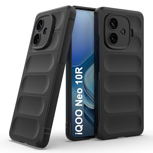Image of amazon basics Back Case Cover for iQOO Neo 10R | Compatible for iQOO Neo 10R Back Cover | Liquid Silicon Magic Case with Camera Protection | Black