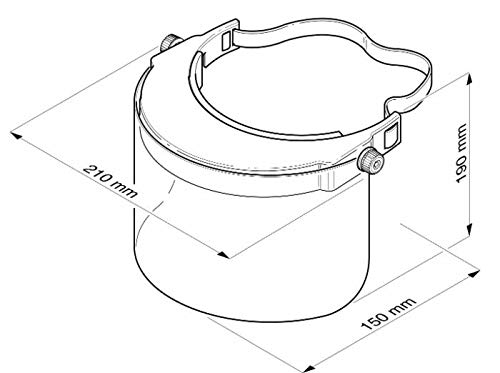 Ama Visera protectora de policarbonato: visera protectora abatible, ajustable, protección facial