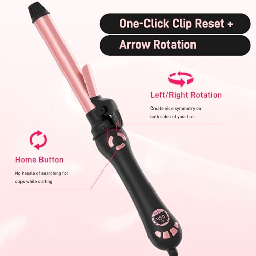 Hittiona MS-C210 Rotating Curling Iron - 1 Inch Automatic Curling Iron For All Hair Type, 2 Speed Automatic Hair Curler For Lasting Beach Waves thumb #5