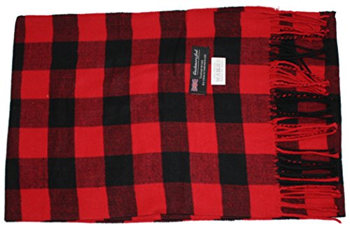 Ted And Jack - Jack's Classic Cashmere Feel Buffalo Check Scarf In Black And Red #TOP4