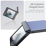 DAJIETOU Etui do Samsung Galaxy Z Flip 5 z osłoną ekranu z zawiasem, ochrona przed upadkiem, odporne na zarysowania i wstrząsy, smukła konstrukcja, matowe składane etui (niebieskie)