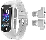 [Innovador y multifuncional]: Un dispositivo más funciones. Registre sus pasos de actividad diaria, consumo de calorías, monitor de sueño, monitor de frecuencia cardíaca, llamadas telefónicas y mensajes, tome fotos, alarma en punto, antipérdida, etc. El informe de estado físico es sincronizados y almacenados en la aplicación, para que puedas alcanzar tus objetivos de fitness de forma rápida y cómoda.