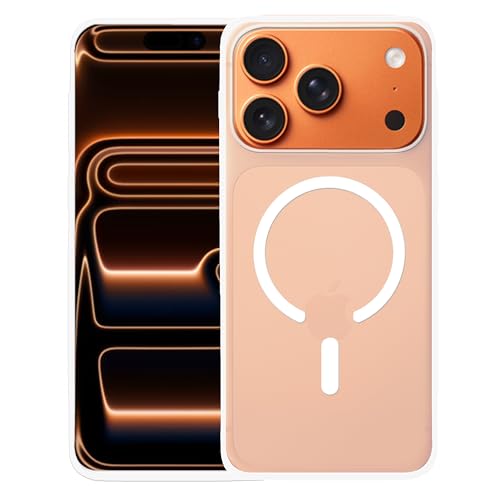Image of amazon basics Luxury Paper Thin Case Cover for iPhone 17 Pro | Matte Finish | Compatible with magsafe | (White, iPhone 17 Pro)