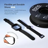 Eono Matte TPU Filament 95A, Flexibel & Stabil, 1.75mm, Maßgenauigkeit ±0.03mm, Kompatibel mit gängigen 3D-Druckern, Geeignet für RC-Modelle & Dekofiguren, 1kg-Spule (Schwarz) – Ansicht 2