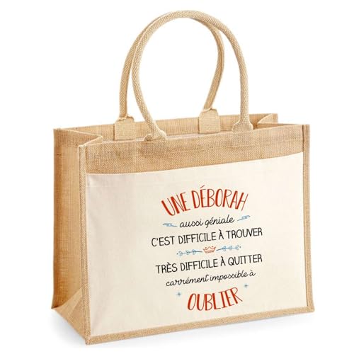 Cabas jute avec poche au style naturel pour vos sorties shopping et marché
