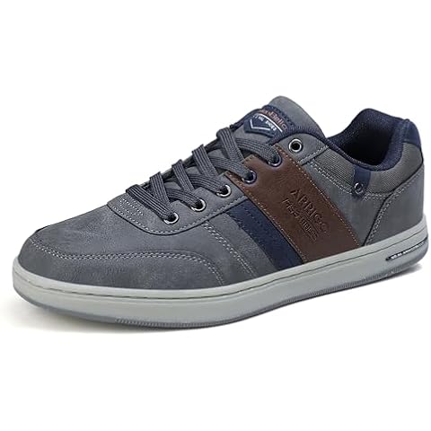 ASTERO Men's Fashion Sneakers Lace-Up Lightweight Casual Walking Shoes (Grey, Size_9) Cover