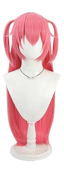 Anime Cosplay Wig with Bangs Pink Long Straight Synthetic Wig Kawaii Cos Hair for Halloween Costume
