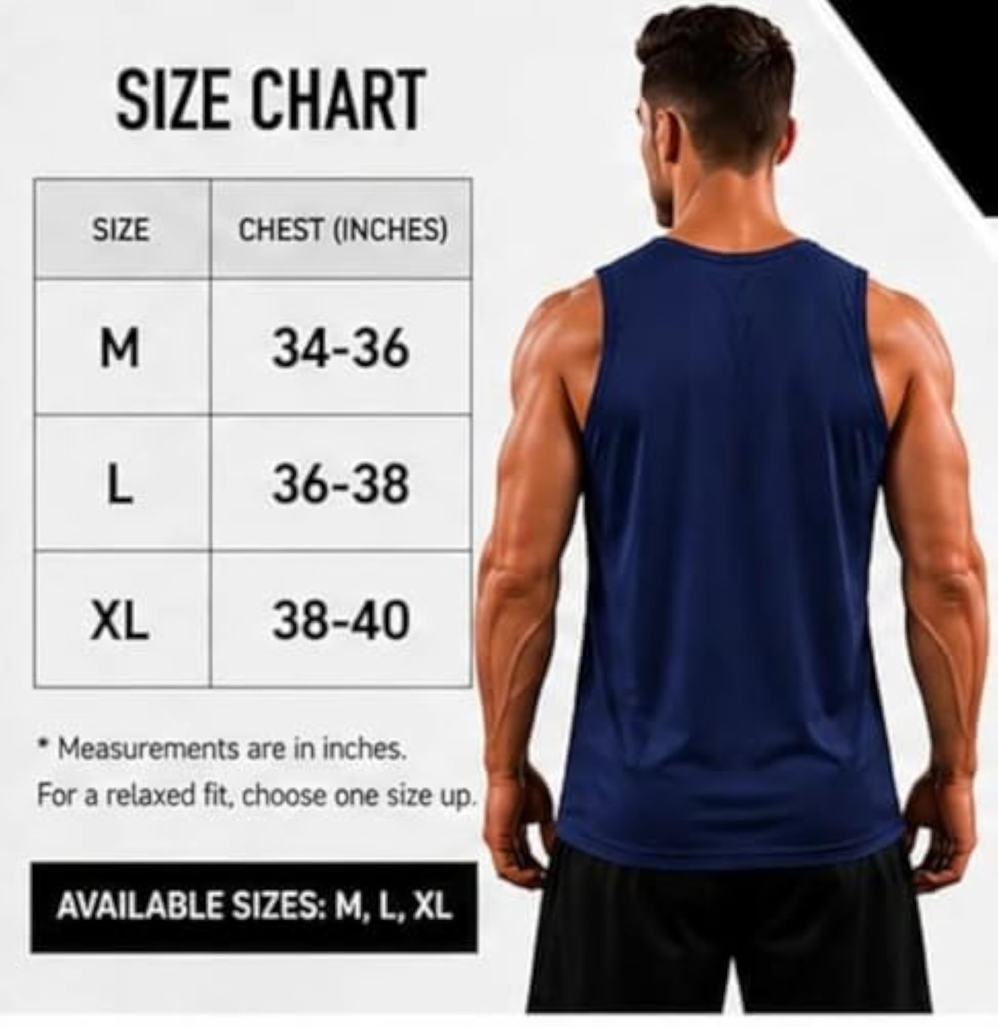 Men's Sleeveless Training Tank Top, 2-Pack Gym Vests