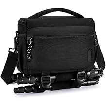 BAGSMART Small Camera Sling Bag for Photographers, Compact Camera Shoulder Bags for DSLR/SLR/Mirrorless Cameras, Waterproof Crossbody Camera Case with Tripod Holder, Black