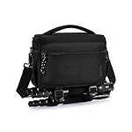 BAGSMART Small Camera Bag for Photographers, Compact Camera Shoulder Bags for DSLR/SLR/Mirrorless Cameras, Waterproof Crossbody Camera Case with Tripod Holder, Black