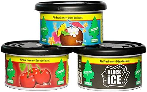 Little Trees Air Freshener Fiber Can LTFC724 Black Ice Fragrance For Car Home Boat Caravan - Single Pack
