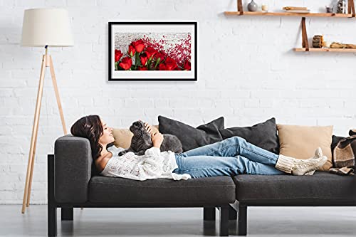 Affiche encadrée de roses 60x40 cm pour habiller un mur vide