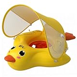 Galleggiante per bambini, Galleggiante per bambini con baldacchino, per piscina gonfiabile antiribaltamento, Aiuto per il nuoto infantile in PVC spesso e morbido per 12-36 mesi (8-15 kg)