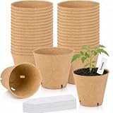Peat Pots for Seedlings - 25 Pack Seed Starting Pots with Drainage Holes