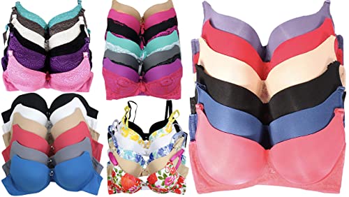 Tobeinstyle Women's Pack Of 6 Random Assorted Print Bras - Assorted Colors - Size 36B #TOP4