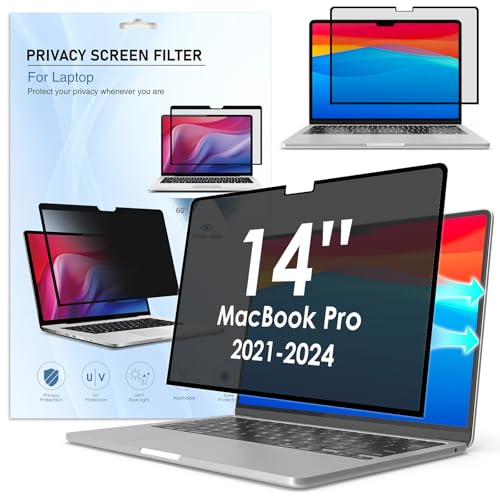 SOPPY Filtro privacy per MacBook Pro da 14, anti abbagliamento della luce blu, antiriflesso, compatibile con Mac Laptop da 14 (2021-2024 M1/M2/M3/M4)