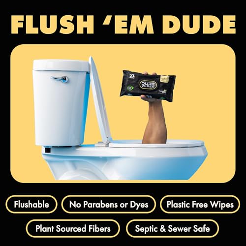 DUDE Wipes - Flushable Wipes - 3 Pack, 144 Count - Shea BUTTer Smooth Extra-Large - Vitamin-E & Aloe - Septic and Sewer Safe - Thumbnail 3
