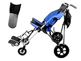 Urban Rider Stroller by Sylvan, Heavy Duty Portable Folding Wheelchair for Special Needs Teens & Young Adults, 17-inch Anatomic Shaped Seat, 250lb Capacity, Safety Belt, Brakes - with Headrest