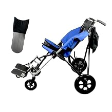 Adaptive Urban Rider Stroller by Sylvan, Heavy Duty Portable Folding Wheelchair for Special Needs Teens & Young Adults, 17-inch Anatomic Shaped Seat, 250lb Capacity, Safety Belt, Brakes, Headrest