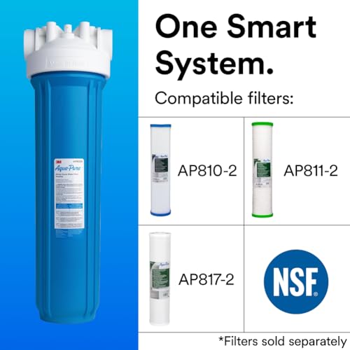 3M Aqua-Pure AP800 Series Whole House Filter Housing AP802B, 5639202, Large Diameter, Blue Sump, 20 in, 1' NPT - Thumbnail 4