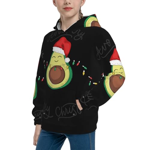 Avocado Merry Christmas Kid Hoodies Boys Sweatshirts Girls Pullover with Pocket2