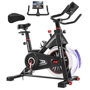 DMASUN Exercise Bike for Home Gym Use, Super Quiet Magnetic Indoor Cycling Bike with LCD Momitor & Tablet Holder – Stationary Bike with Comfortable Seat Cushion, 350LBs Capacity(Pro Model)