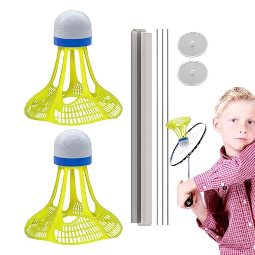 Badminton Trainer Kit - Selbstpraxisrebounder | Elastic Swing Trainer | Einzelspieler -Rebound -Übungswerkzeug, Lumineszenzball -Trainingset, Ausrüstung für Kinderübungen