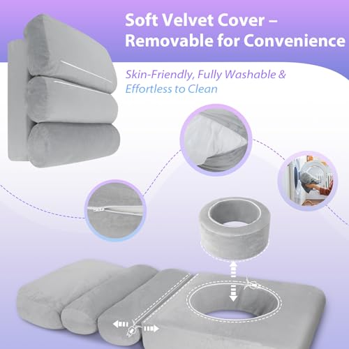HOMCA BBL Bed After Surgery for Sleeping, Ergonomic BBL Pillow with Hole, High Density Foam Brazilian Butt Lift Recovery Pillow with Removable Cover, BBL Recovery Must Haves (60x23.6x6.3in) by HOMCA - Image 6