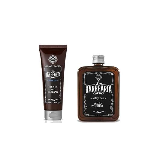 Autentica Kit de Tratamento para Barba Vintage Men Loção Pós Barba e Creme Barbear