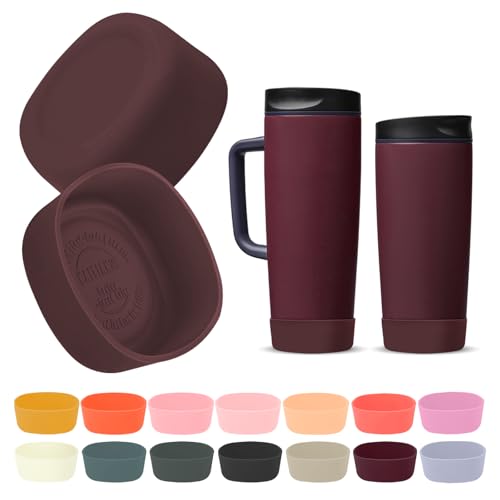 Kaitiaki 2pcs Silicone Boot for Owala SmoothSip Slider Coffee Tumbler 20oz 12oz, Anti-Slip Sleeve for Travel Coffee Mug, Protective Accessories for Owala BPA Free (Burgundy Bay)