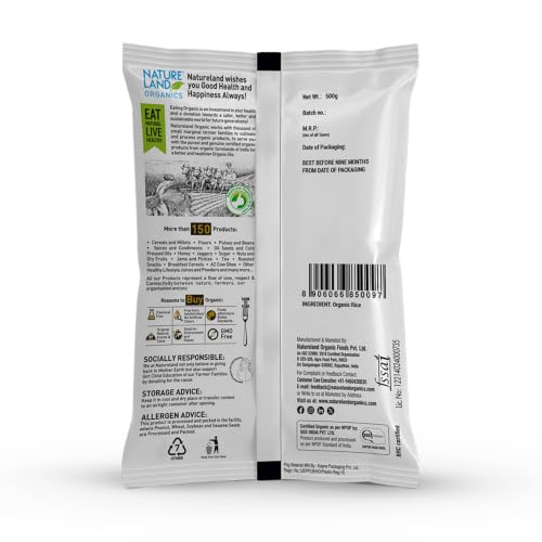 Image of Natureland Organics Rice Poha 500 Gm - Organic Healthy Poha