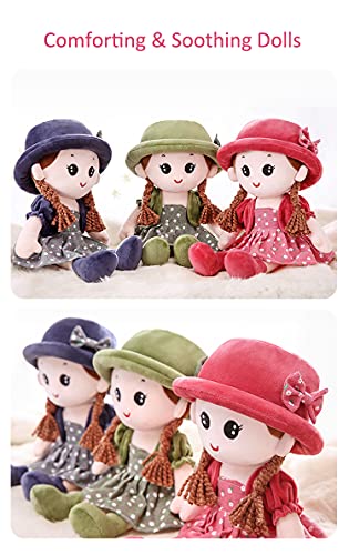 iEasey Poupée de Chiffon Fille Mignon Jouet en Peluche Bébé Douce Poupée Princesse Chapeau et Vêtements Détachables, à Partir de 0 Ans +, pour Anniversaire,de baptême,Valentin, Noël – vue 8