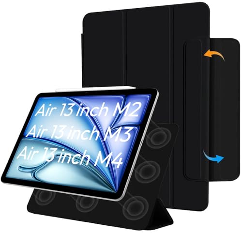 Image of Robustrion Cover for iPad Air 13 inch M4 /M3 /M2 (2026 /2025 /2024) Cover Case, [Magentic Attach] Case for iPad Air 13 inch [Auto Sleep Wake Support] - Black