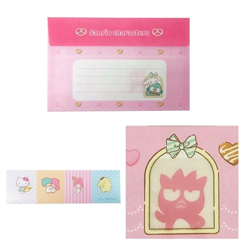 Image of Stationery Paper and Envelopes Letter Set - Writing Paper Stationery Set, Cute Stationery for Writing Paper Letters, Includes: 4 Envelopes, 8 Letter paper, & 4 Stickers (Mix Characters (no.63))
