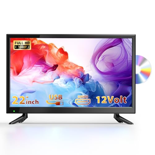 DESOBRY Neue Upgrades 22 Zoll Kleiner Fernseher mit DVD-Player, 1080P Mini...