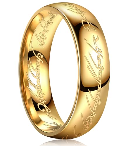 King Ring 6mm Magic Ring Ver.2 Stainless Steel Band for Men & Women Gold 9