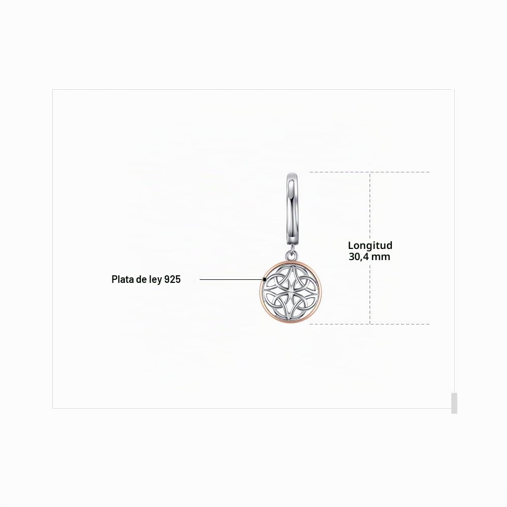 JewelryPalace Pendientes Aretes Nudos Celtas Huecos Plata de ley 925
