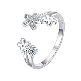 Bague pour femme tournesol My Sunshine Anneau ouvert réglable Bijoux de Noël Cadeau Femmes Filles Livres Anneaux, argenté, taille unique