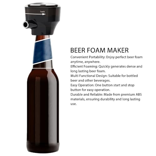 Machine à mousse à bière noire et mousseur rapide portable pour canette - 6