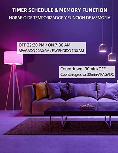 Mochiba Smart Wifi Led Light Bulbs, Compatible With Alexa And Google Home Assistant, Music Sync Multi Color Changing Bulb, A19 E26 10W 900Lm (80W Equivalent), 6-Pack, White, Mka19 #TOP4