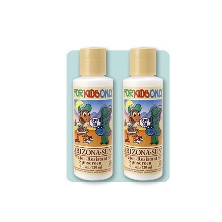 (2PK) Arizona Sun - Sunscreen Water Resistant SPF 30 For Kids – 4 oz – Total Sun Protection Lotion - Oil Free - Face and Body – Just for Kids