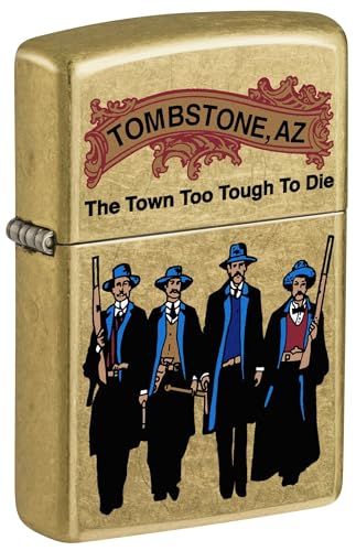 Encendedor Zippo Tombstone Arizona Street Brass miniatura 1
